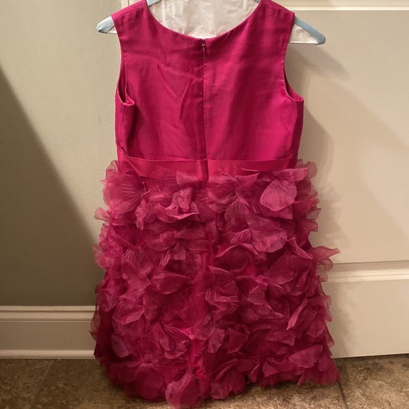 Maroon burgundy neiman Marcus marchesa dress size 8 sleeveless flower petals - Picture 9 of 9